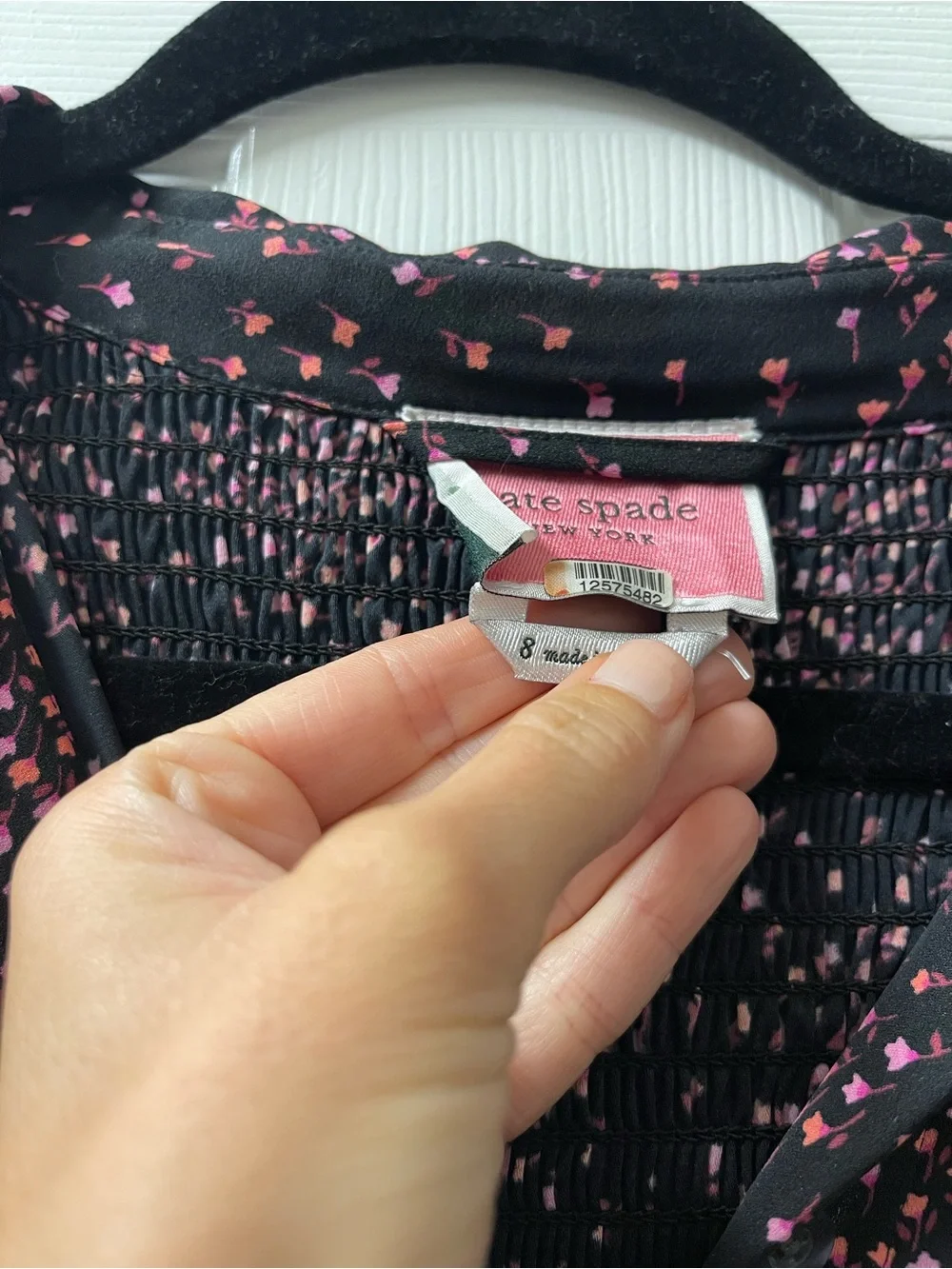 kate spade Black Midi Dress with Pink Dot Print